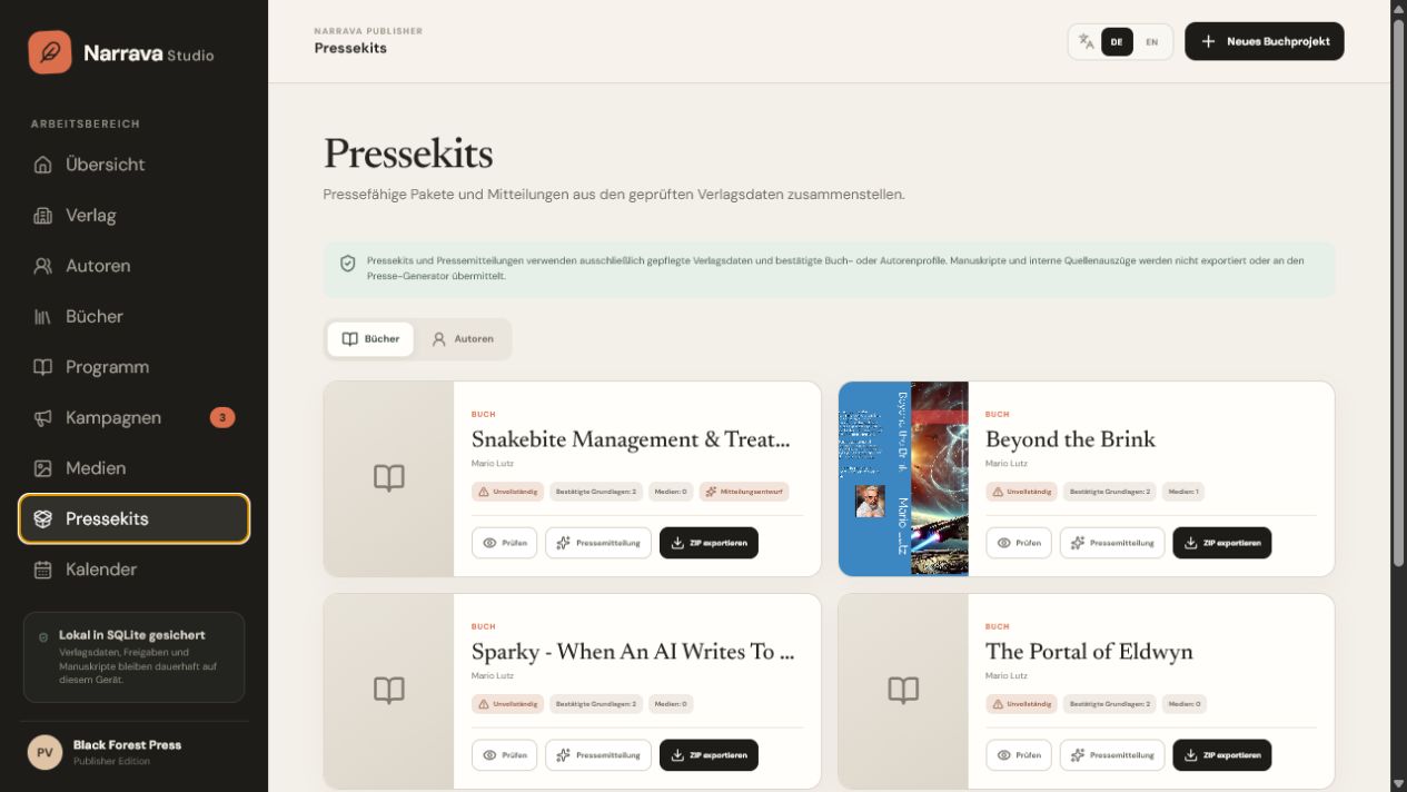 Press kits — REAL NARRAVA PRODUCT SCREEN